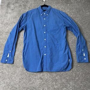 J.Crew Men’s Blue Plaid Button-Down Shirt L‎ Long Sleeve Casual Workwear
